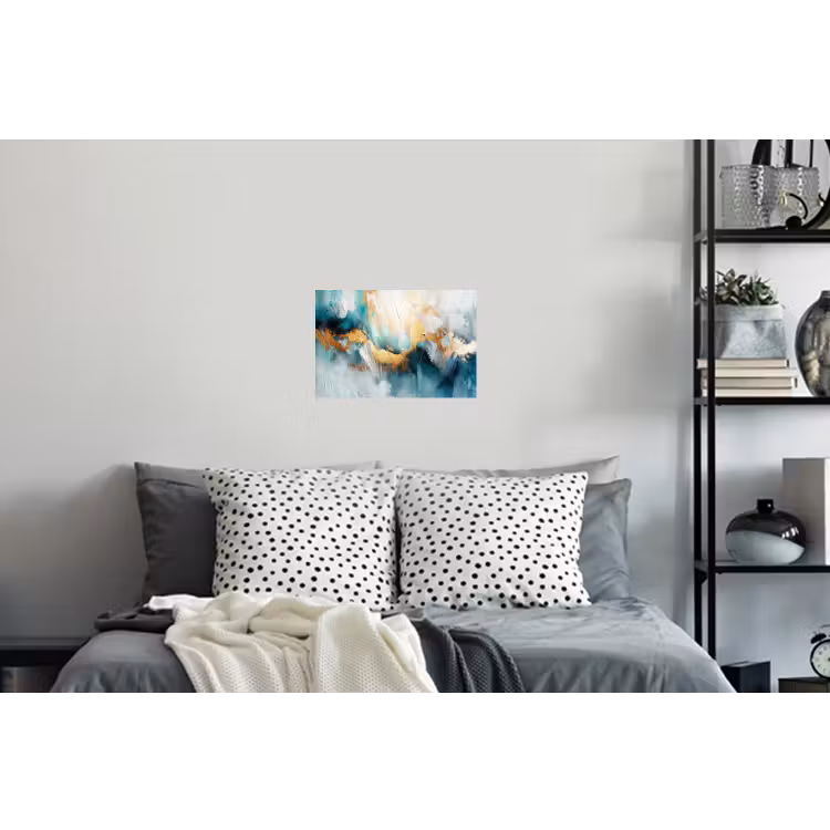 Abstract - Kunst - Gold - Blauw Muursticker klein -slaapkamer