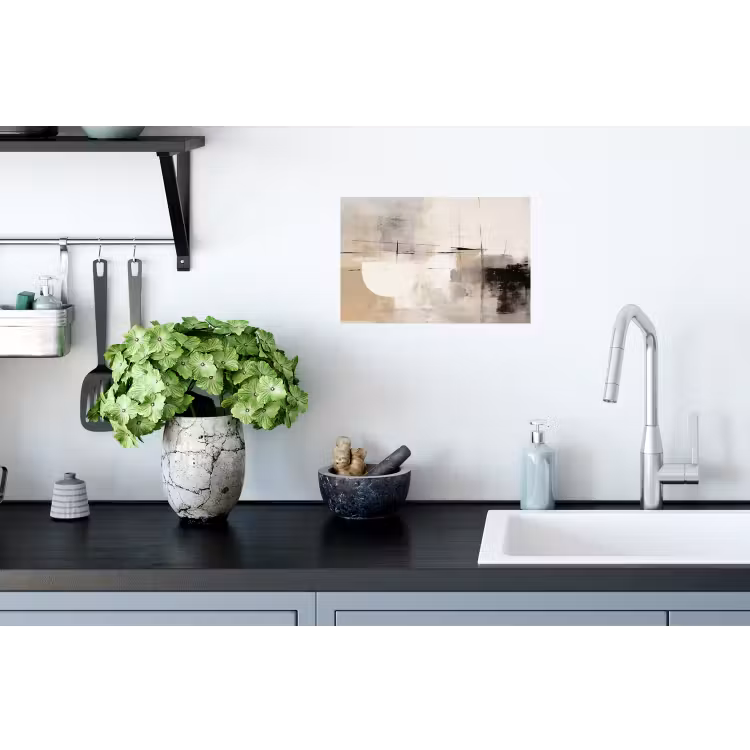Abstract - Kunst - Grijs Muursticker klein -keuken
