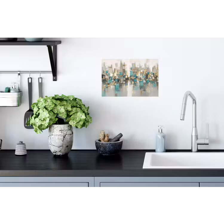 Abstract - Blokken - Goud - Skyline Muursticker klein -keuken
