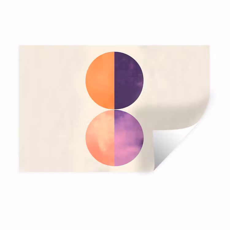 Abstract - Cirkels - Paars Muursticker klein -3d