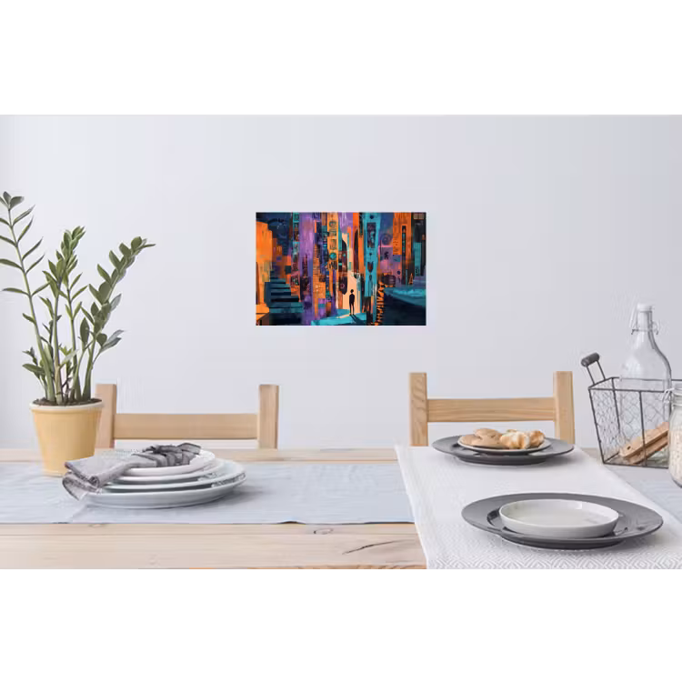 Abstract - Figuren - Kleurrijk Muursticker klein -eettafel