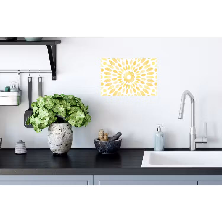 Abstract - Geometrisch - Stralend - Geel Muursticker klein -keuken