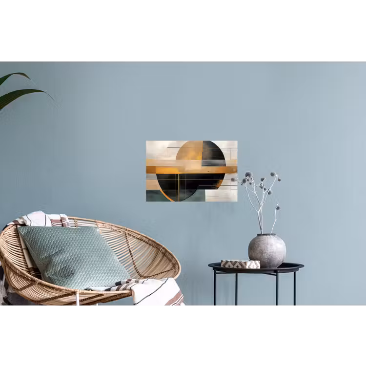 Abstract - Goud - Brons - Groen - Vormen - Modern Muursticker klein -plant