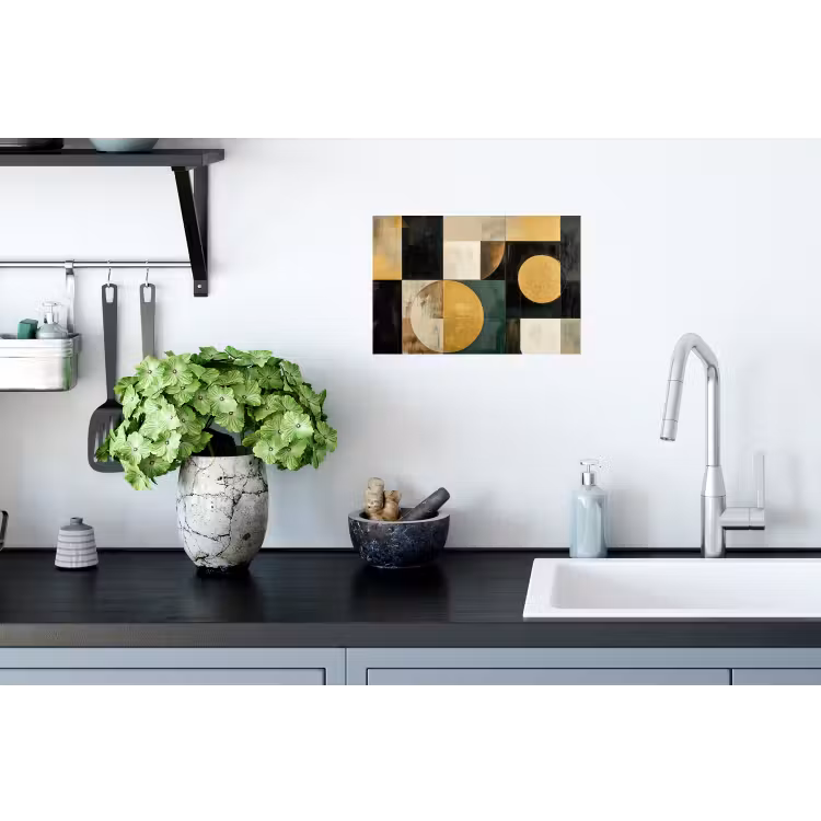 Abstract - Goud - Brons - Vormen - Geometrisch Muursticker klein -keuken