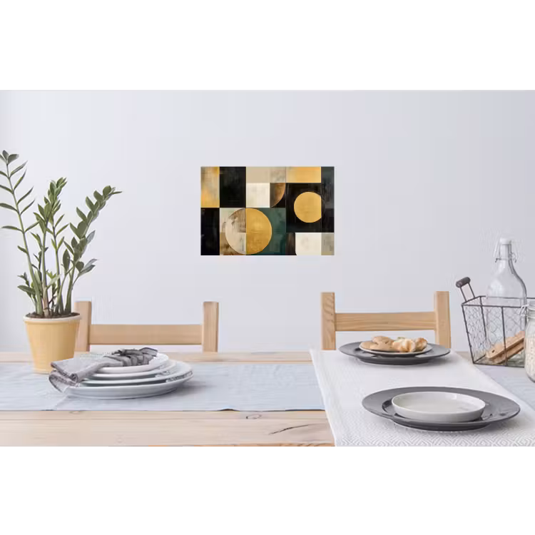 Abstract - Goud - Brons - Vormen - Geometrisch Muursticker klein -eettafel