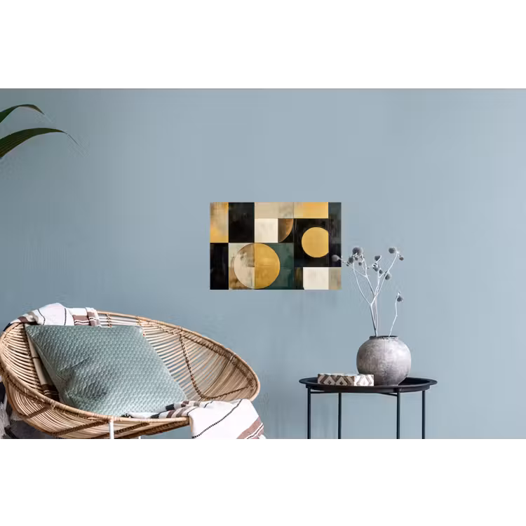 Abstract - Goud - Brons - Vormen - Geometrisch Muursticker klein -plant