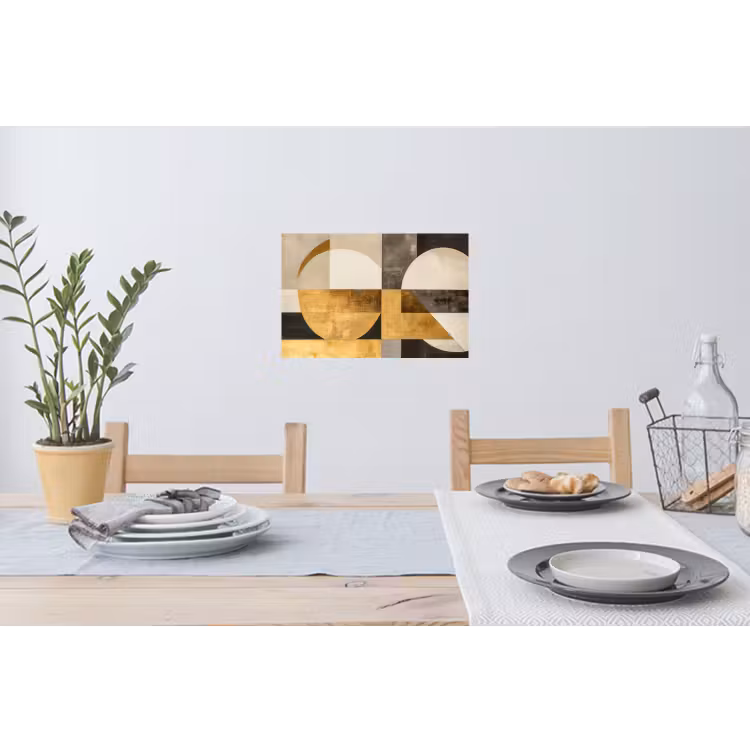 Abstract - Goud - Grijs - Vormen - Geometrisch Muursticker klein -eettafel