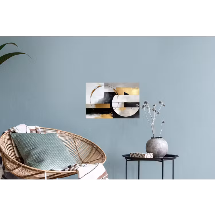 Abstract - Goud - Zilver - Vormen - Aesthetic Muursticker klein -plant