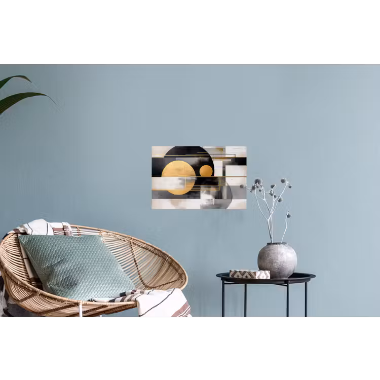 Abstract - Goud - Zilver - Vormen - Aesthetic - Modern Muursticker klein -plant