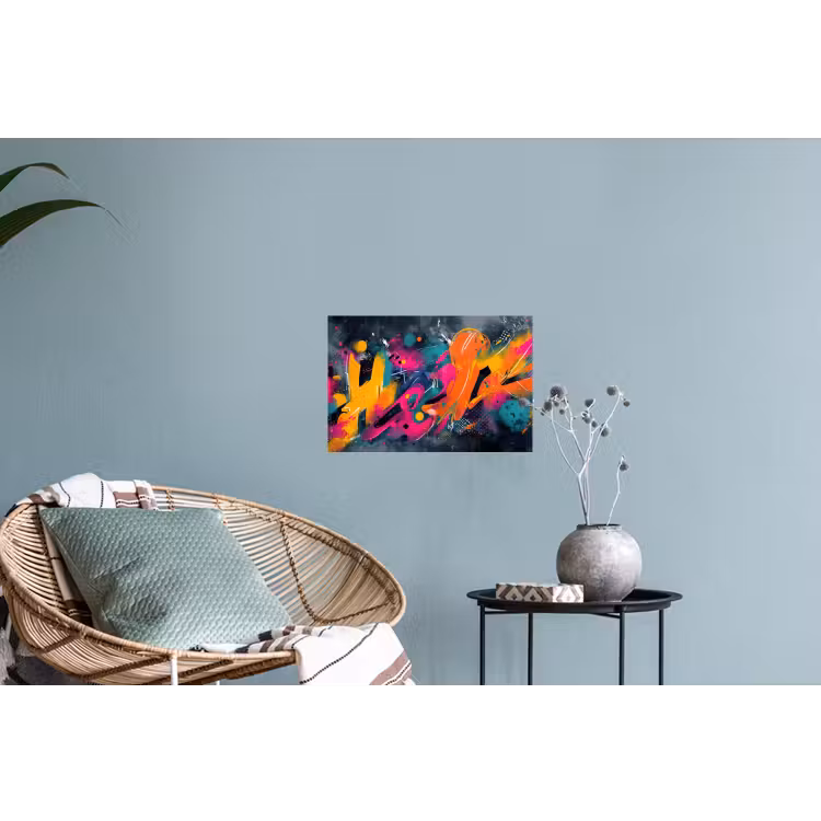 Abstract - Graffiti - Kleurrijk - Verfspatten Muursticker klein -plant