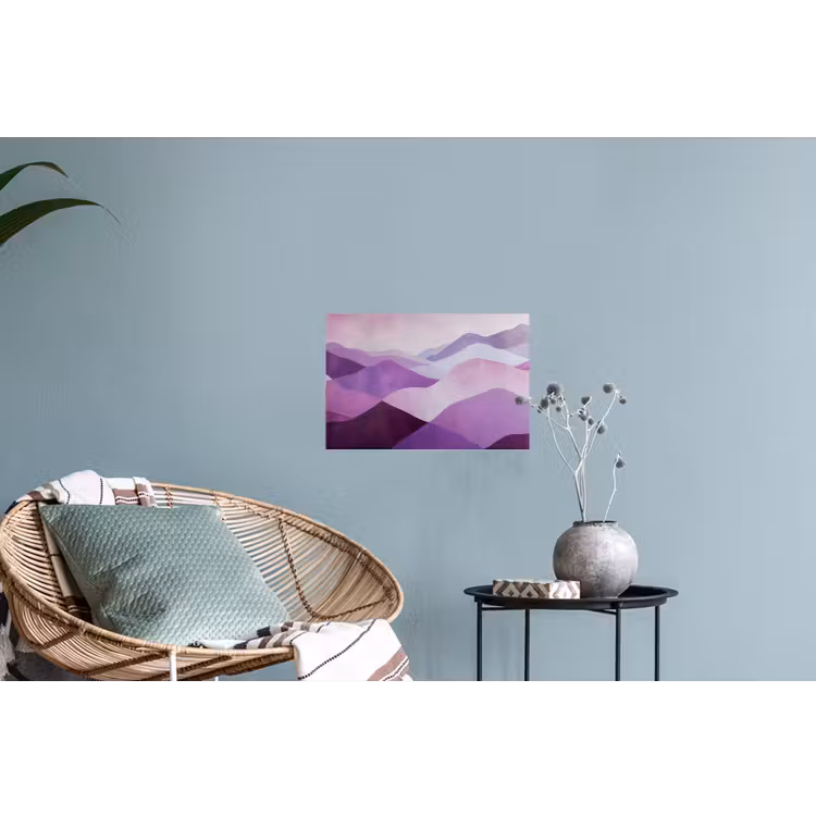 Abstract - Heuvels - Landschap - Paars Muursticker klein -plant