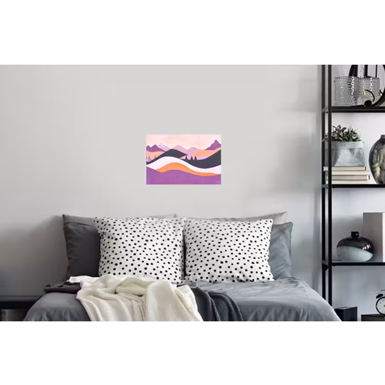 Abstract - Heuvels - Bomen - Groen Muursticker klein -slaapkamer