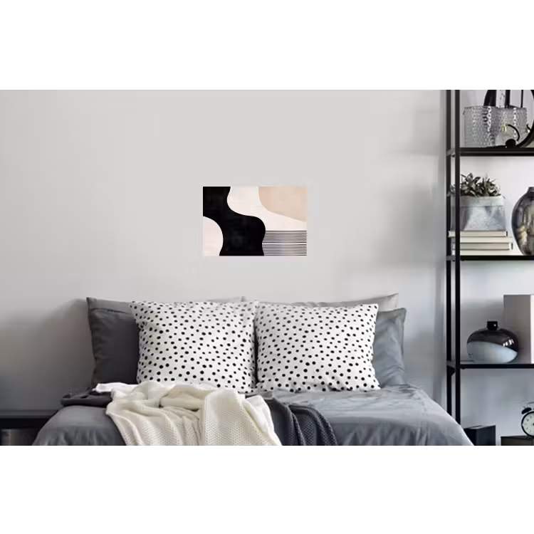 Abstract - Japandi - Beige - Modern Muursticker klein -slaapkamer