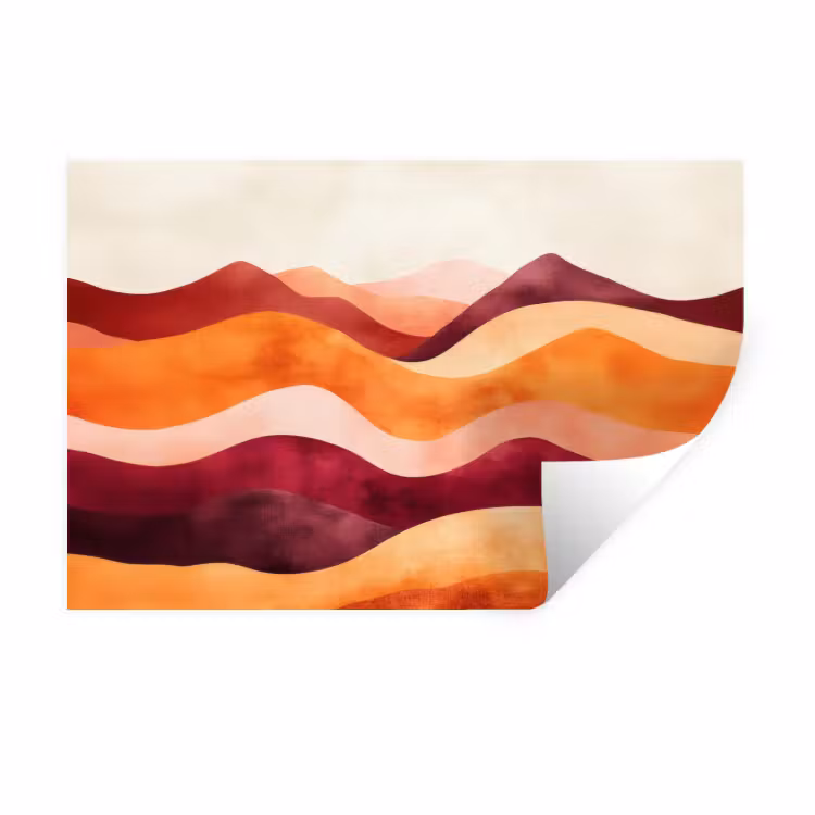 Abstract - Landschap - Golven Muursticker klein -3d