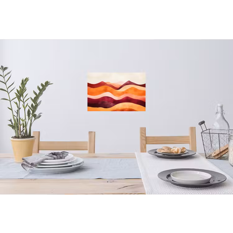 Abstract - Landschap - Golven Muursticker klein -eettafel