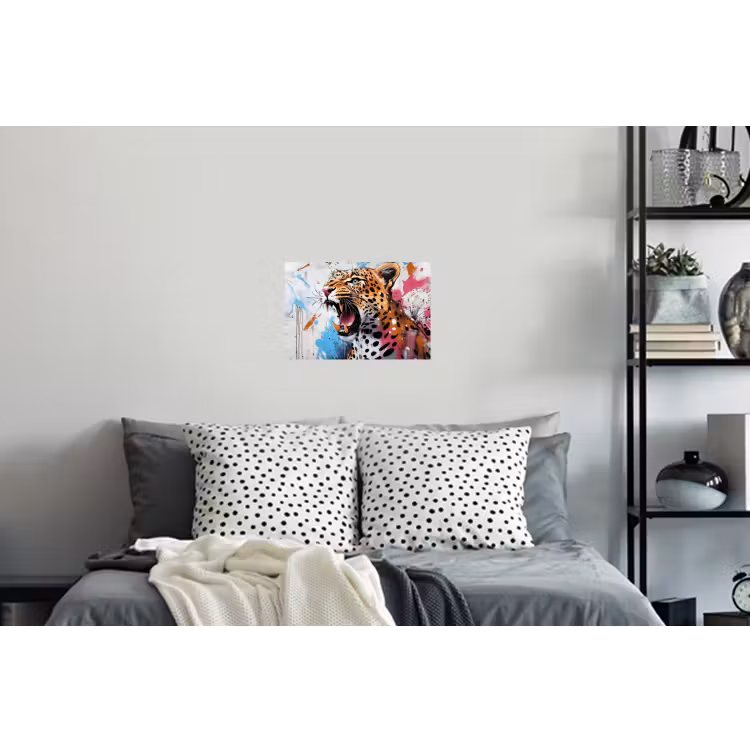 Abstract - Luipaard - Kleurrijk Muursticker klein -slaapkamer