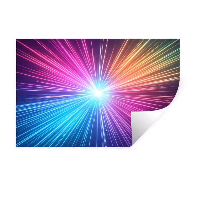 Abstract - Light - Burst - Modern - Colorful Muursticker klein -3d