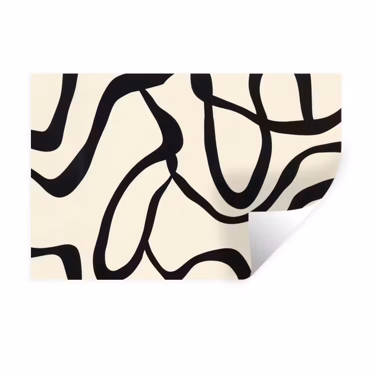 Abstract - Lijnen - Modern - Beige Muursticker klein -3d