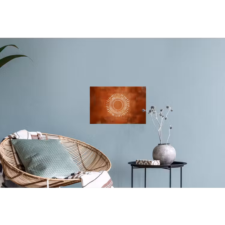 Abstract - Lijnen - Zonnestralen - Roodbruin Muursticker klein -plant