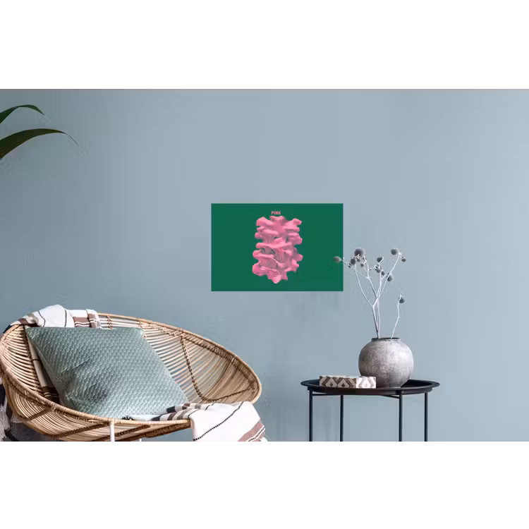 Abstract - Pink - Lijnen - Groen Muursticker klein -plant