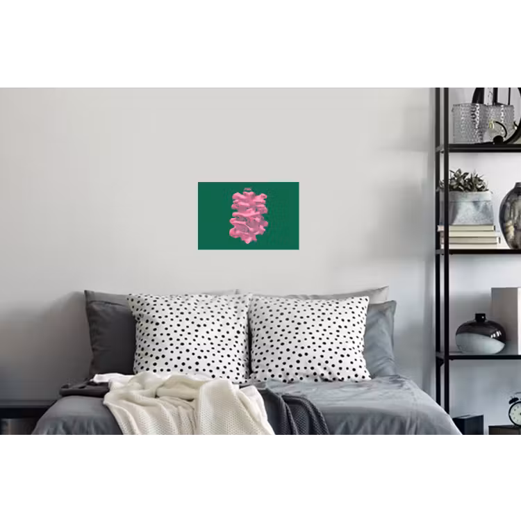Abstract - Pink - Lijnen - Groen Muursticker klein -slaapkamer