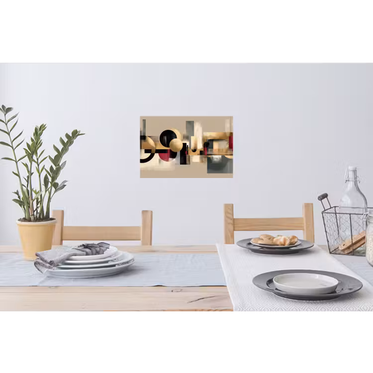 Abstract - Vormen - Beige - Texturen Muursticker klein -eettafel