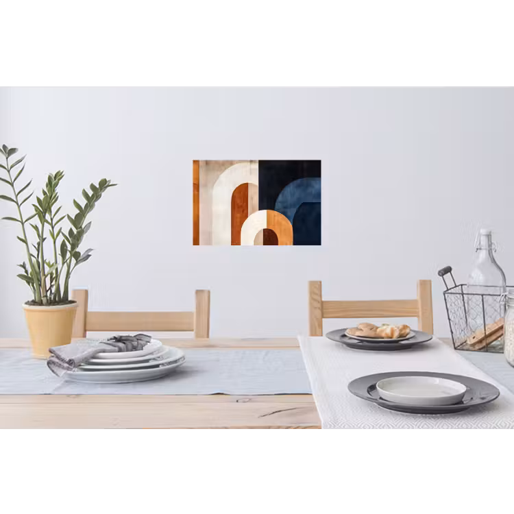 Abstract - Vormen - Donkerblauw Muursticker klein -eettafel