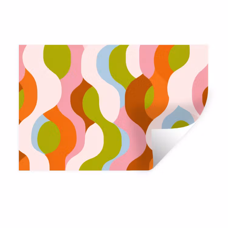 Abstract - Vormen - Roze Muursticker klein -3d