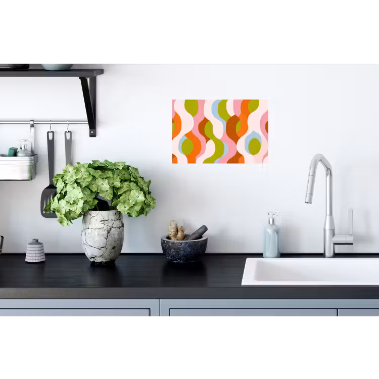 Abstract - Vormen - Roze Muursticker klein -keuken