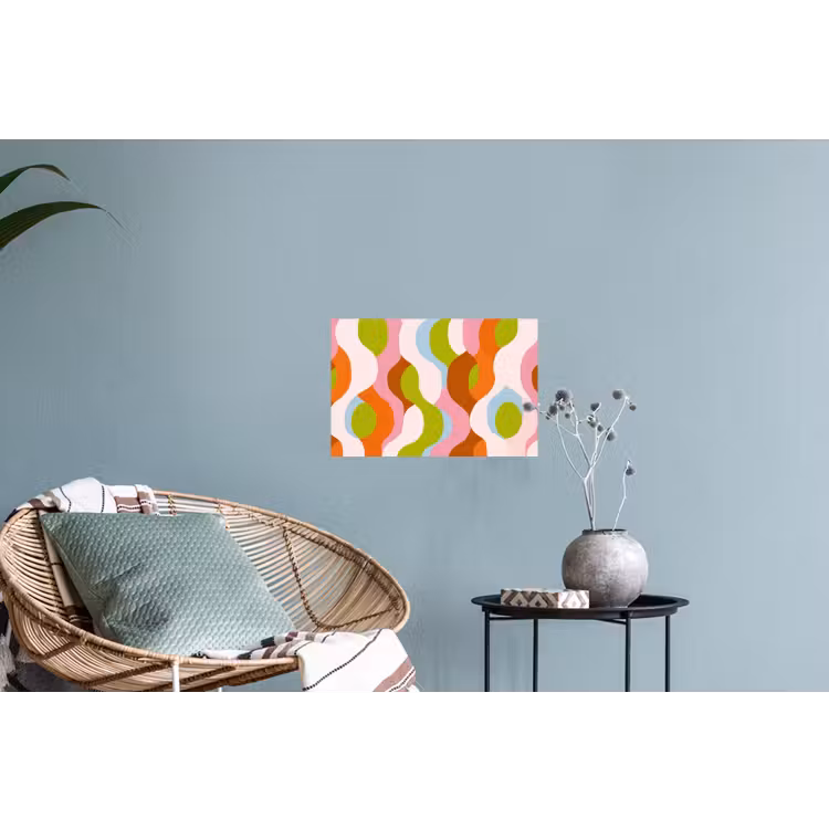 Abstract - Vormen - Roze Muursticker klein -plant