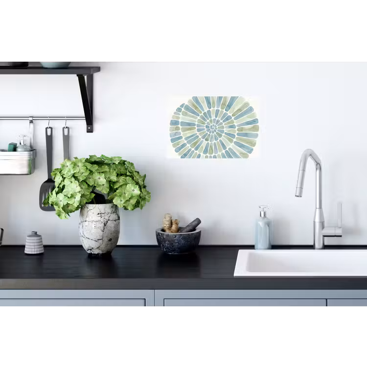 Abstract - Spiraal - Patroon - Modern - Blauw-Groen Muursticker klein -keuken