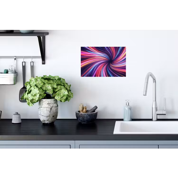 Abstract - Swirl - Futuristic - Neon Muursticker klein -keuken