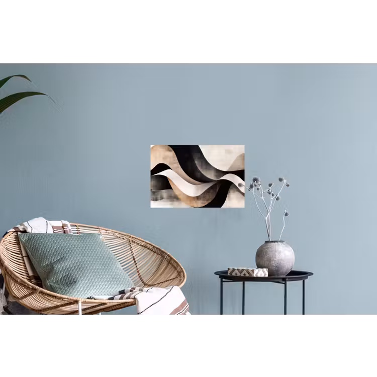 Abstract - Golven - Zwart - Verweerd Muursticker klein -plant