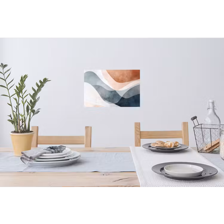 Abstract - Golven - Blauw Muursticker klein -eettafel