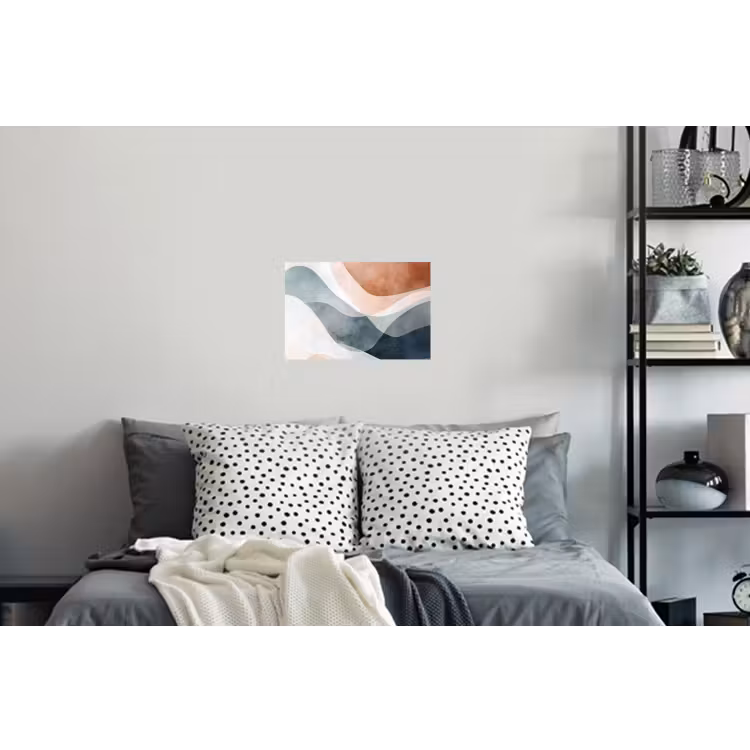Abstract - Golven - Blauw Muursticker klein -slaapkamer