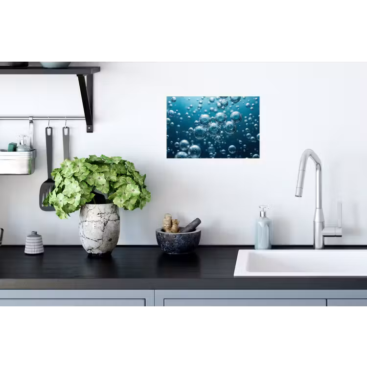 Luchtbellen - Dynamisch - Blauw Muursticker klein -keuken