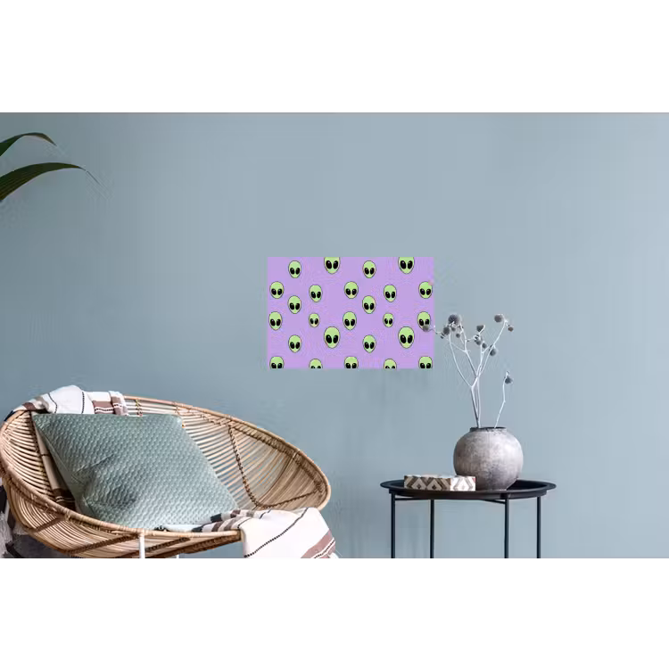 Alien - Retro - Lila Muursticker klein 286 -plant