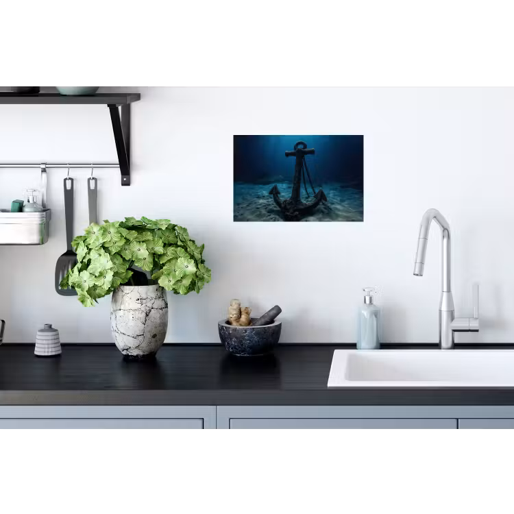Anker - Ijzer - Zeebodem - Zand Muursticker klein -keuken