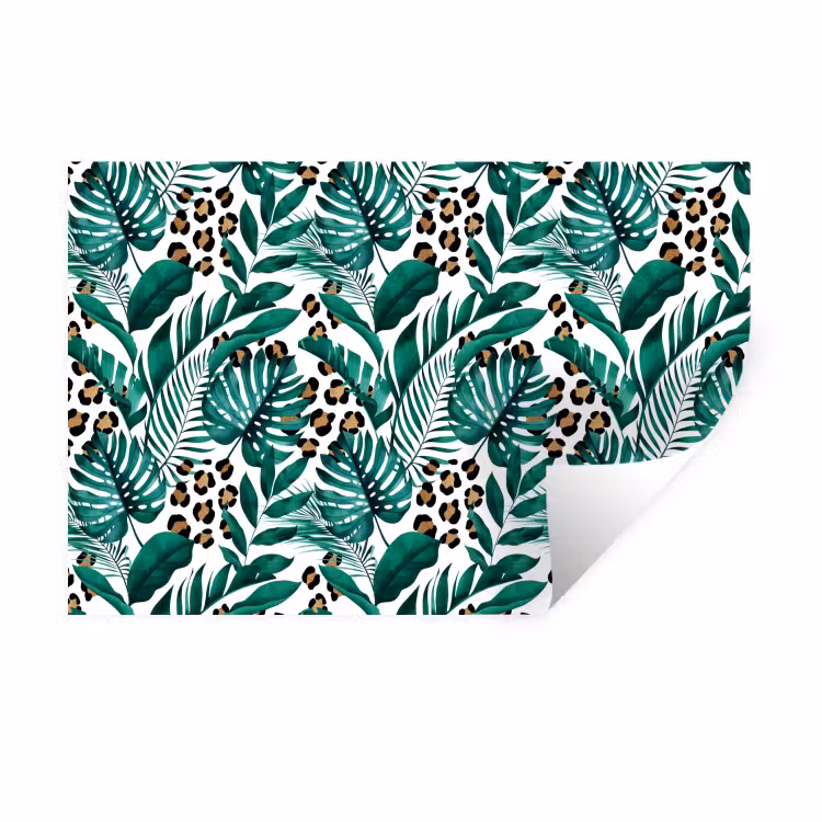 Dierenprint - Panter - Bladeren - Tropisch - Jungle Muursticker klein -3d