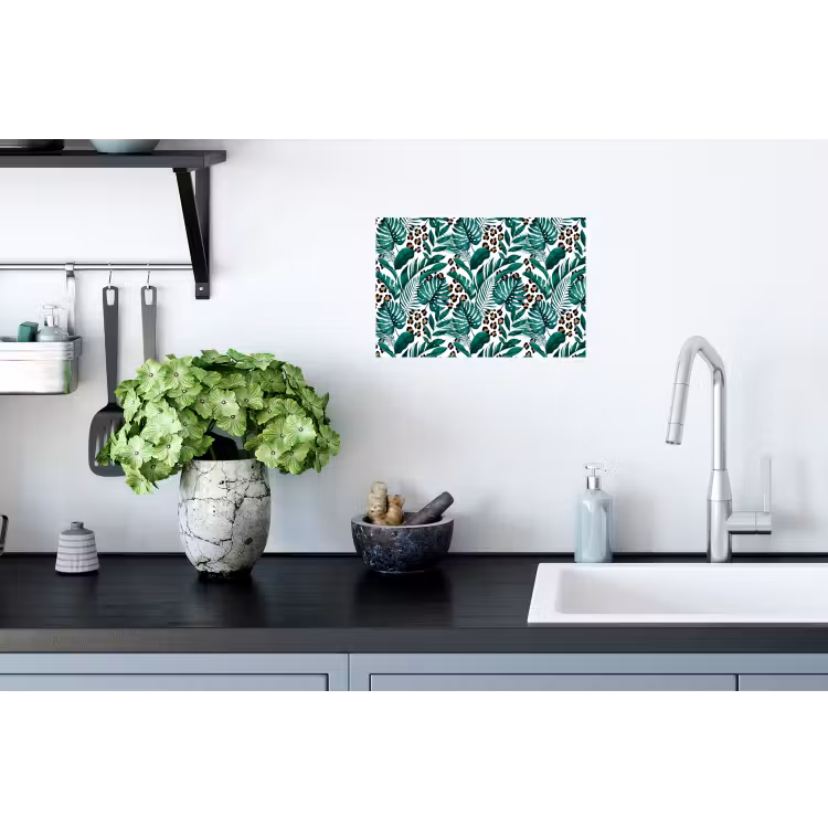 Dierenprint - Panter - Bladeren - Tropisch - Jungle Muursticker klein -keuken