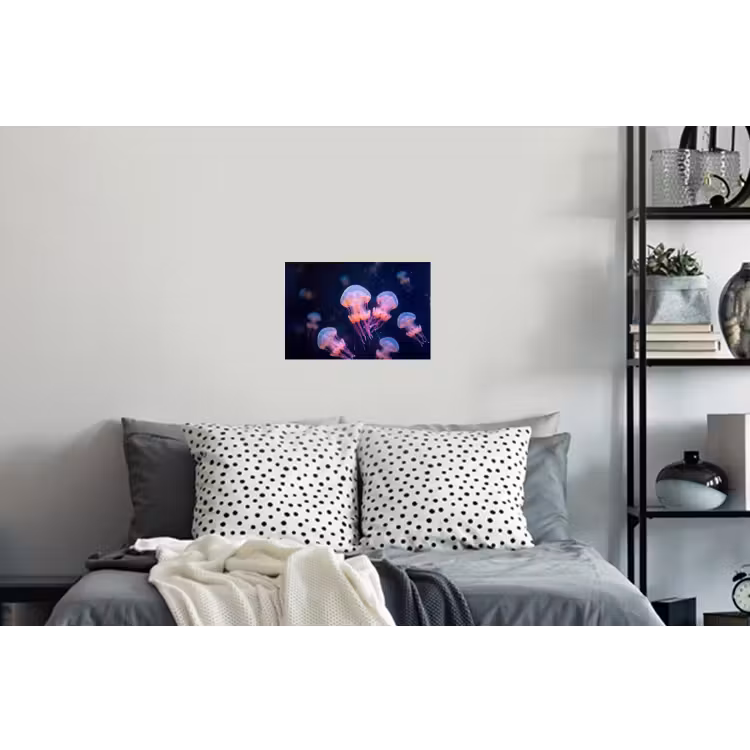 Dier - Onderwater - Natuur - Roze - Mysterieus Muursticker klein -slaapkamer