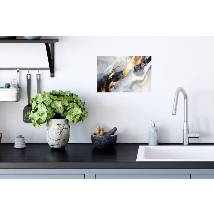 Kunst - Goud - Luxe - Abstract - Modern Muursticker klein -keuken