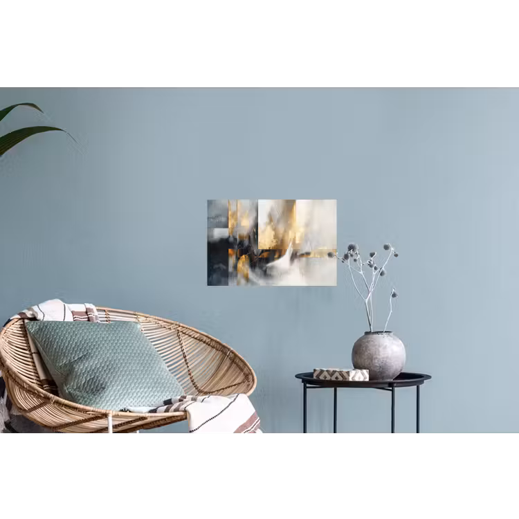 Kunst - Goud - Zilver - Abstract Muursticker klein -plant