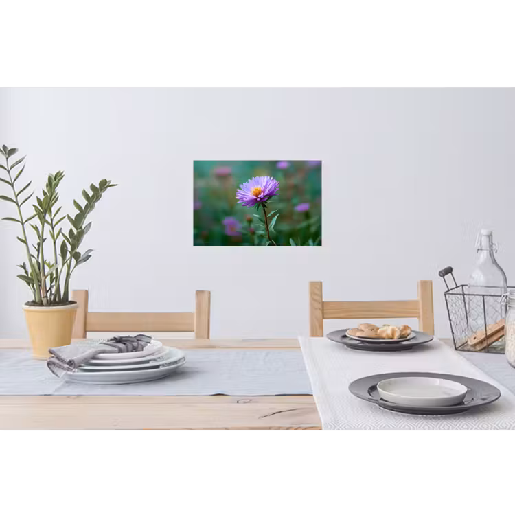 Aster - Paars - Bloem - Blaadjes Muursticker klein -eettafel