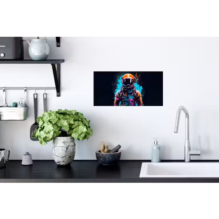 Astronaut - Neon - Gaming - Ruimte Muursticker klein -keuken