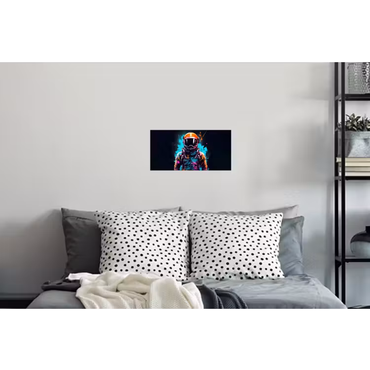 Astronaut - Neon - Gaming - Ruimte Muursticker klein -slaapkamer