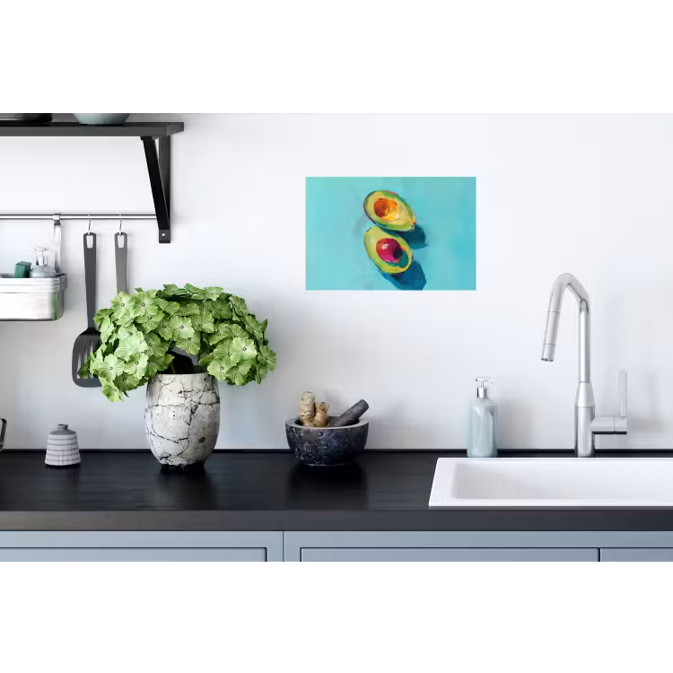 Avocado - Groen - Pit - Schaduw Muursticker klein -keuken
