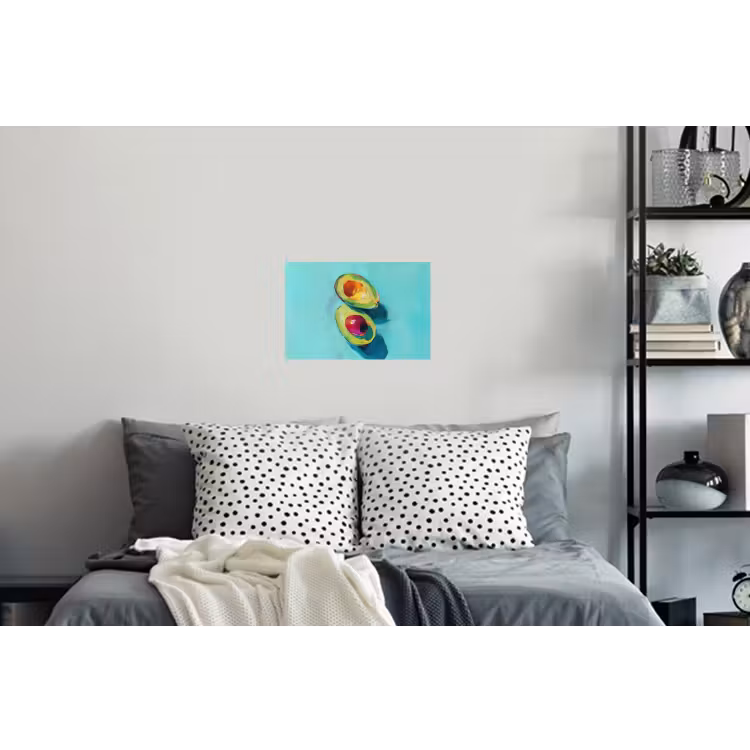 Avocado - Groen - Pit - Schaduw Muursticker klein -slaapkamer