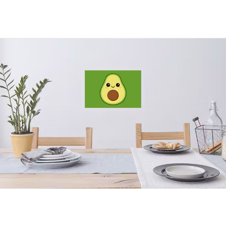 Avocado - Groen - Speels Muursticker klein -eettafel