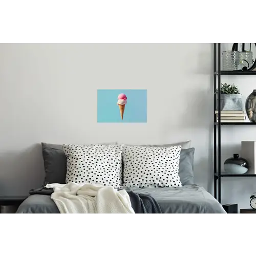 Bolletjes - Schepijs - Hoorntje - Blauw Muursticker klein -slaapkamer